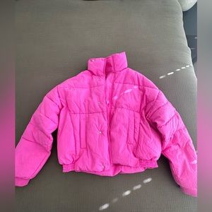 Free People Pink Puff Jacket